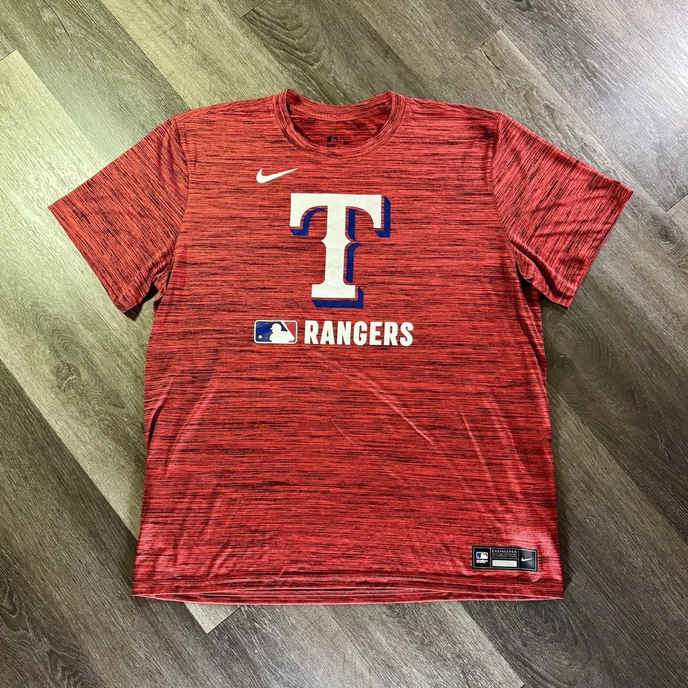 Nike Authentic Collection Texas Rangers Velocity Practice Shirt Mens XL MLB Red